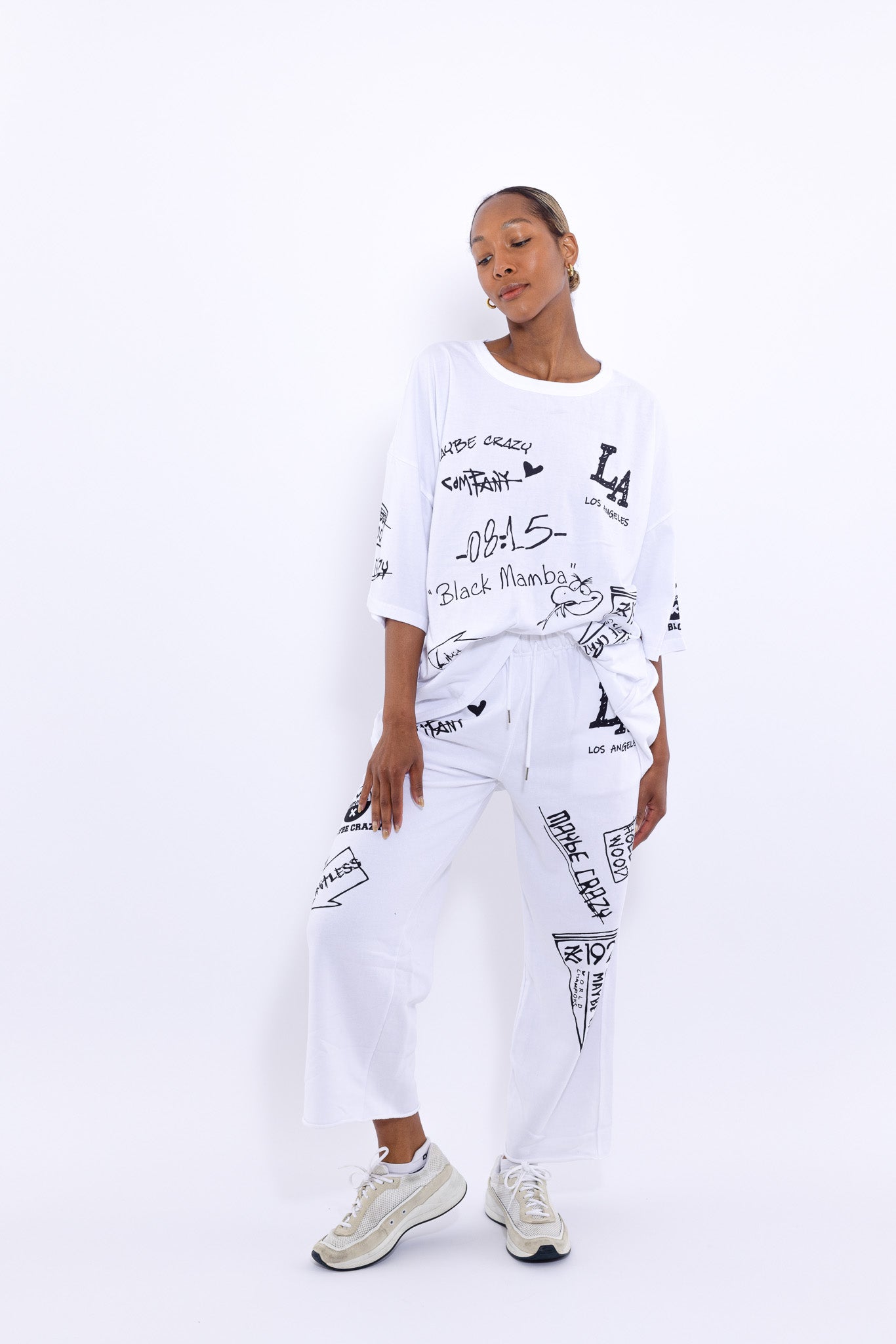 بنطلونات LA Black Mamba بحاشية غير مصقولة