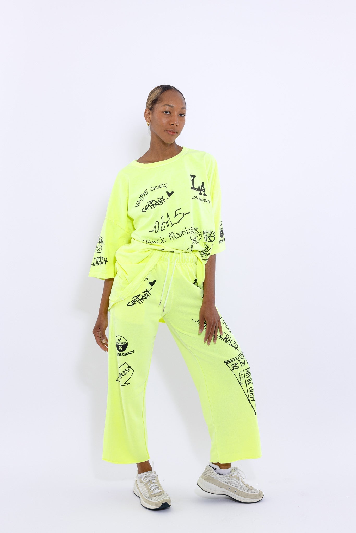 بنطلونات LA Black Mamba بحاشية غير مصقولة