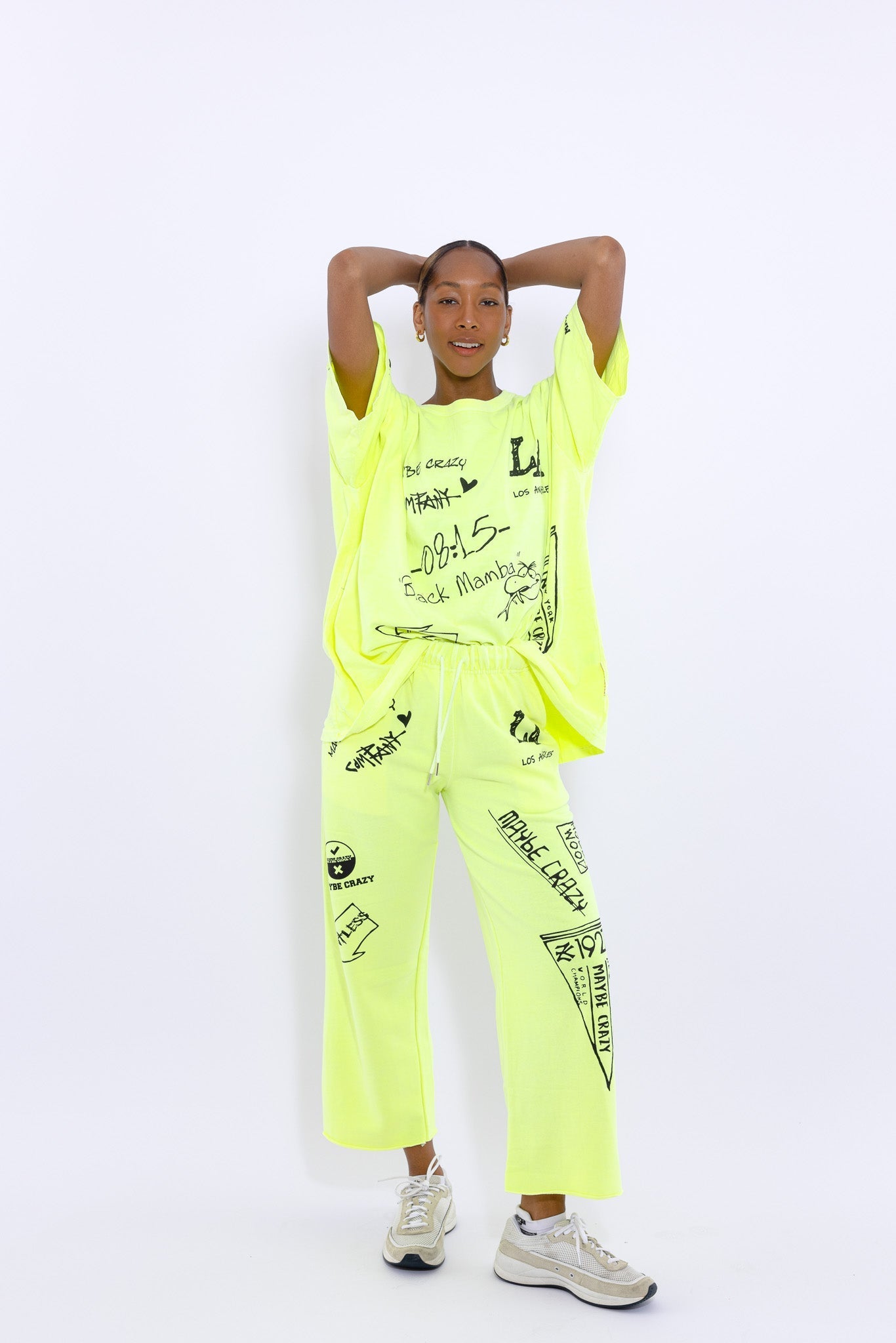 بنطلونات LA Black Mamba بحاشية غير مصقولة