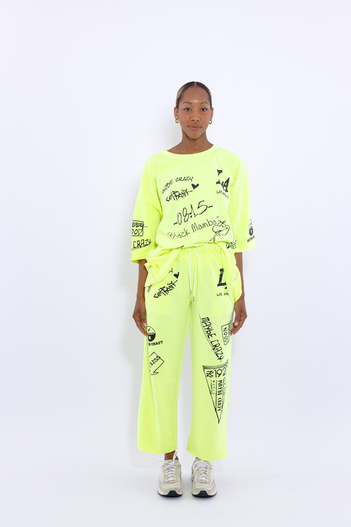 بنطلونات LA Black Mamba بحاشية غير مصقولة