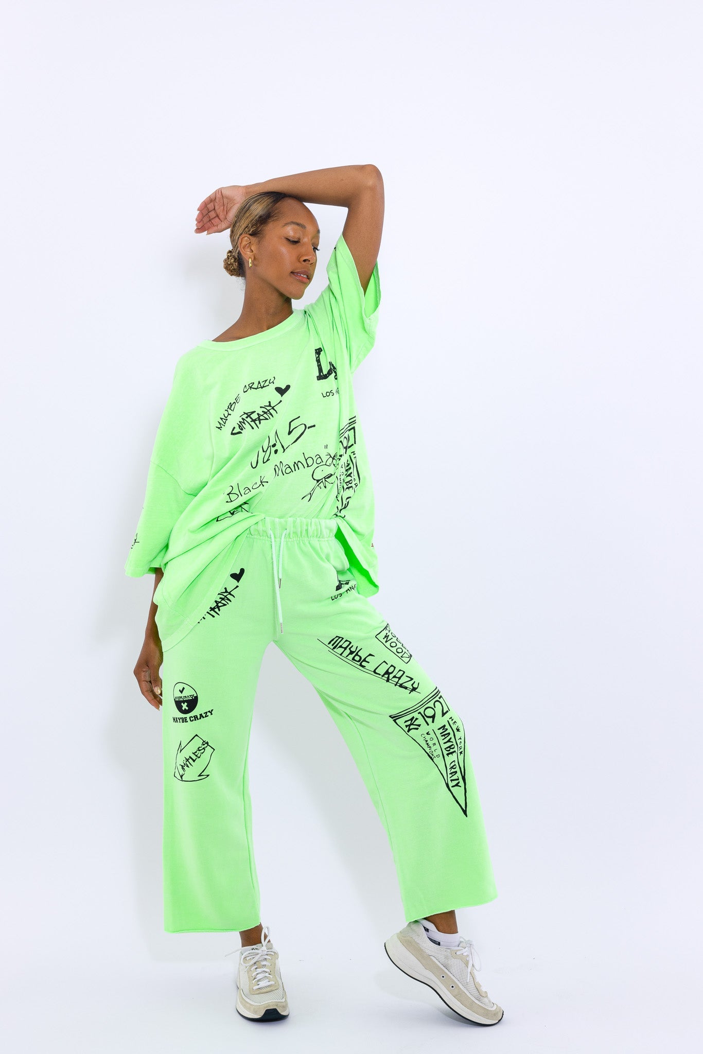 بنطلونات LA Black Mamba بحاشية غير مصقولة