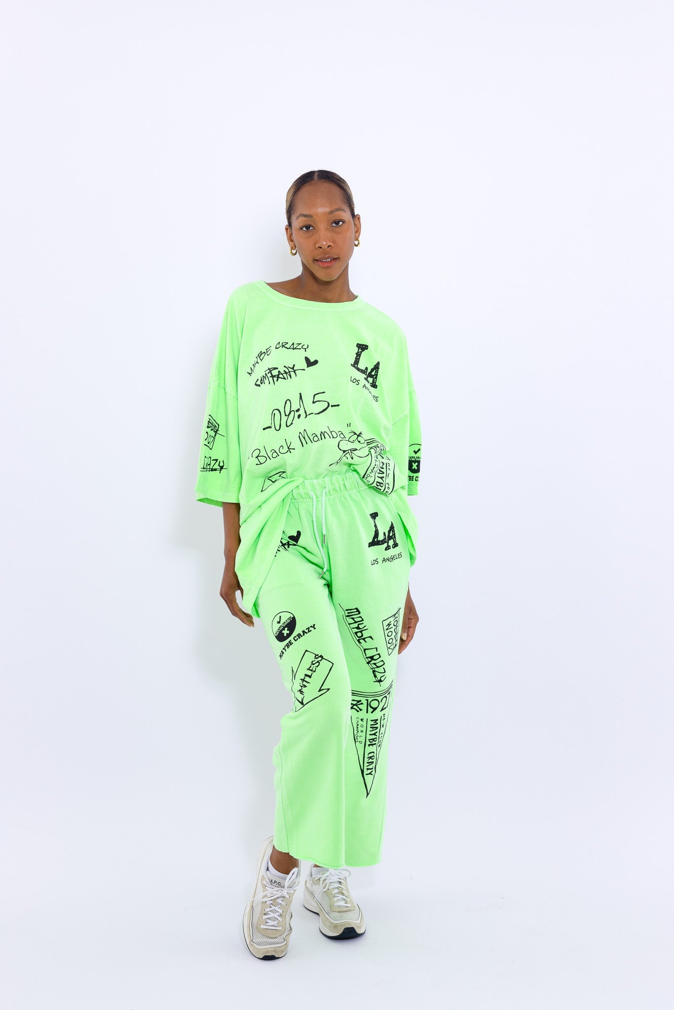 بنطلونات LA Black Mamba بحاشية غير مصقولة