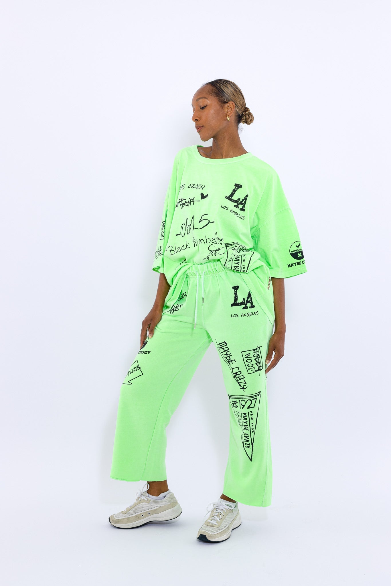 بنطلونات LA Black Mamba بحاشية غير مصقولة