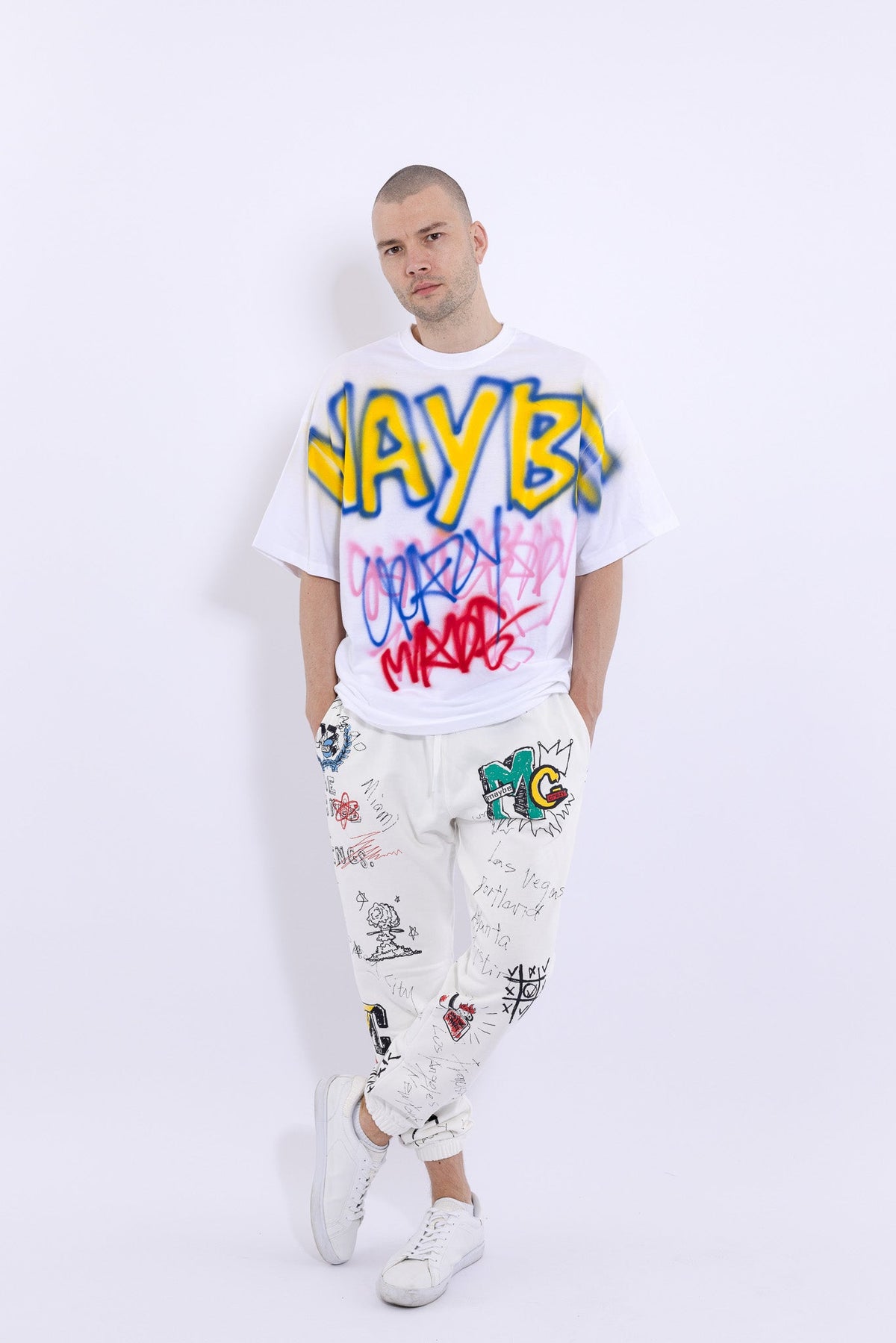 Maybe Crazy Hand Printing T-shirt