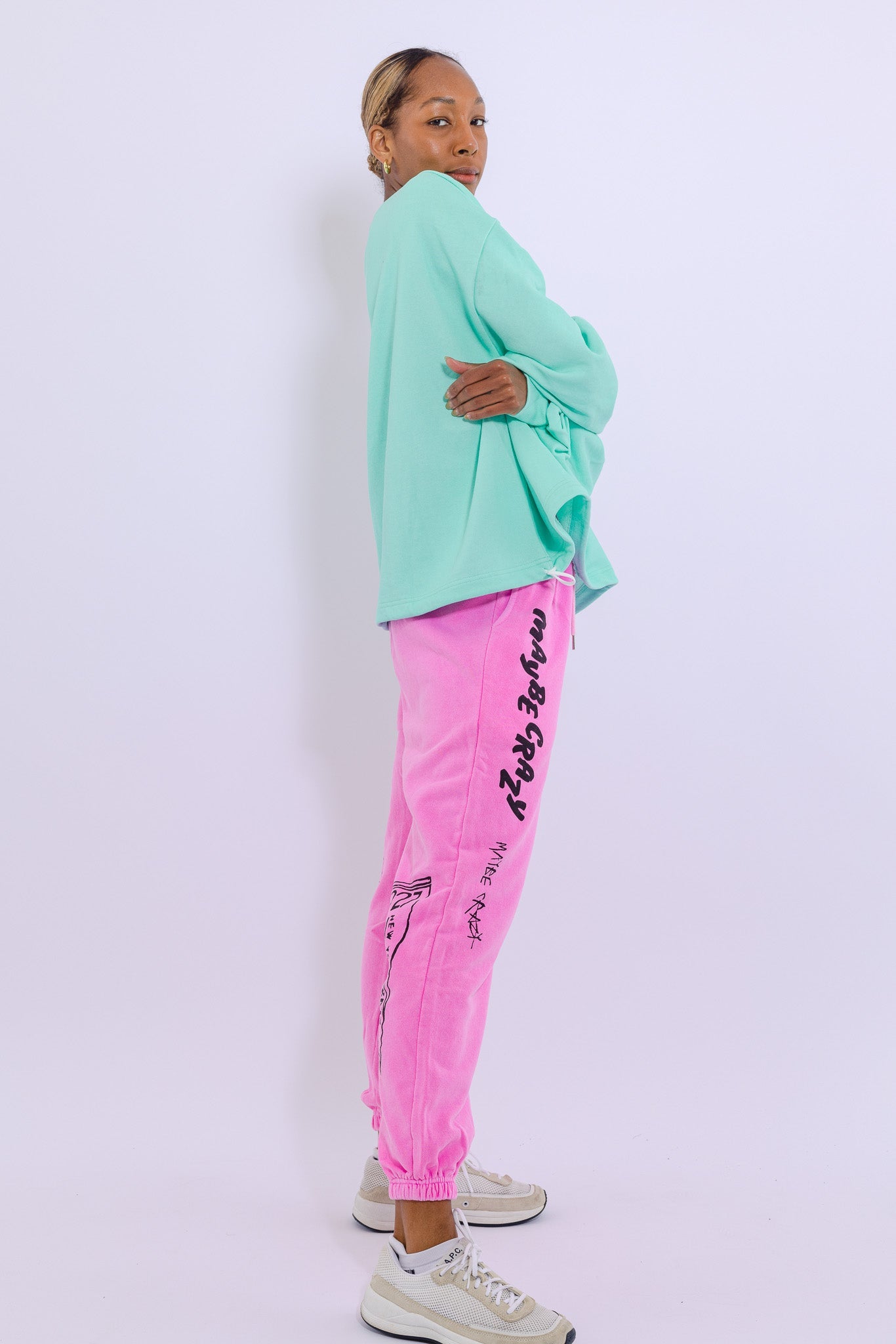 Adjustable Bottom Smiley Face, Drawstring Sweatshirt