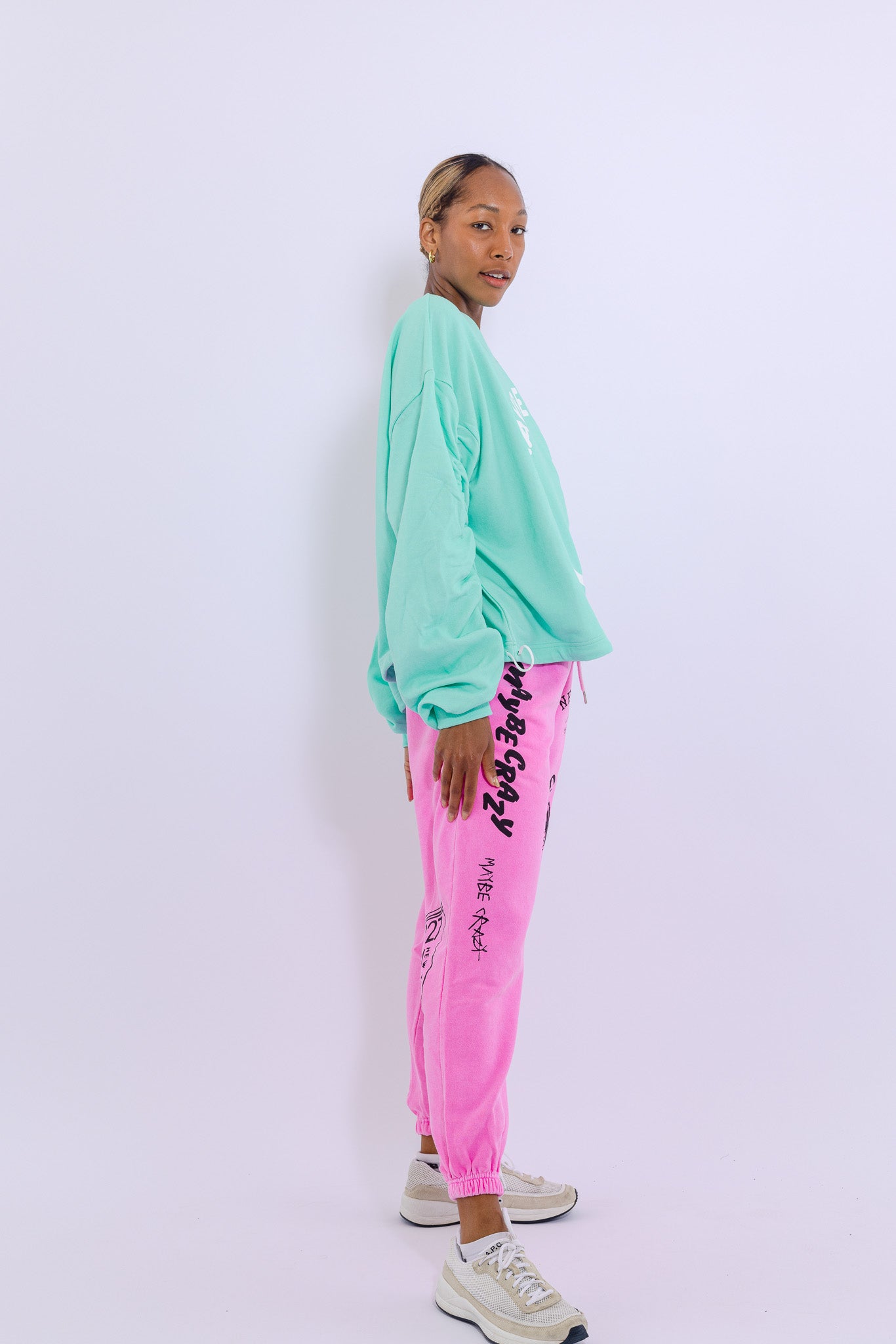 Adjustable Bottom Smiley Face, Drawstring Sweatshirt