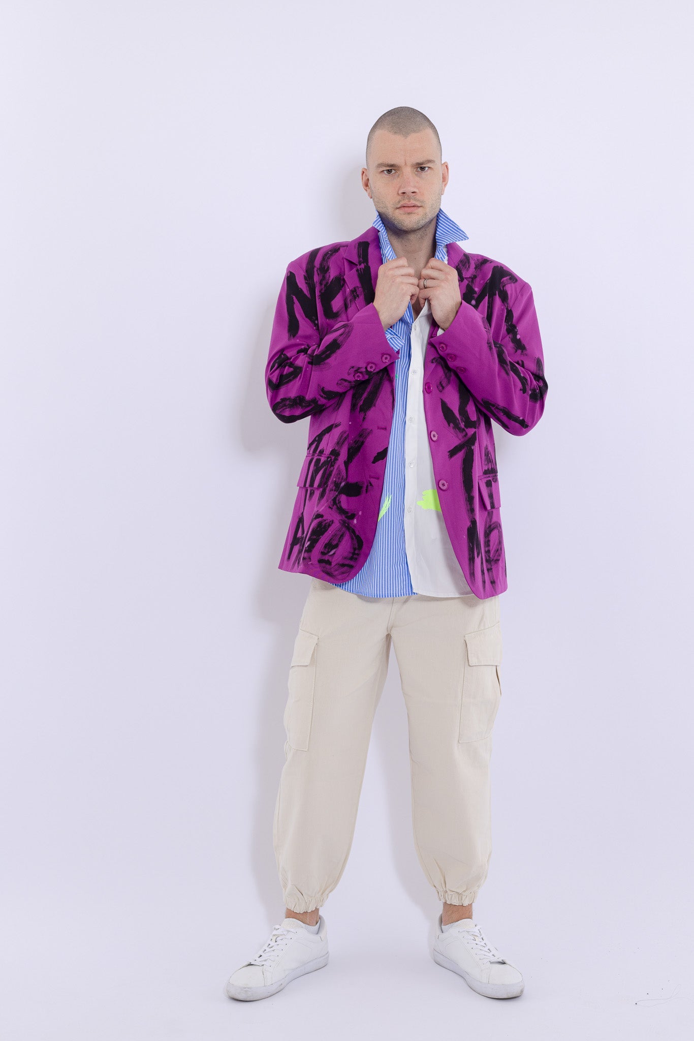 23SS لا تستسلم أبدًا بدلة مطبوعة يدويًا