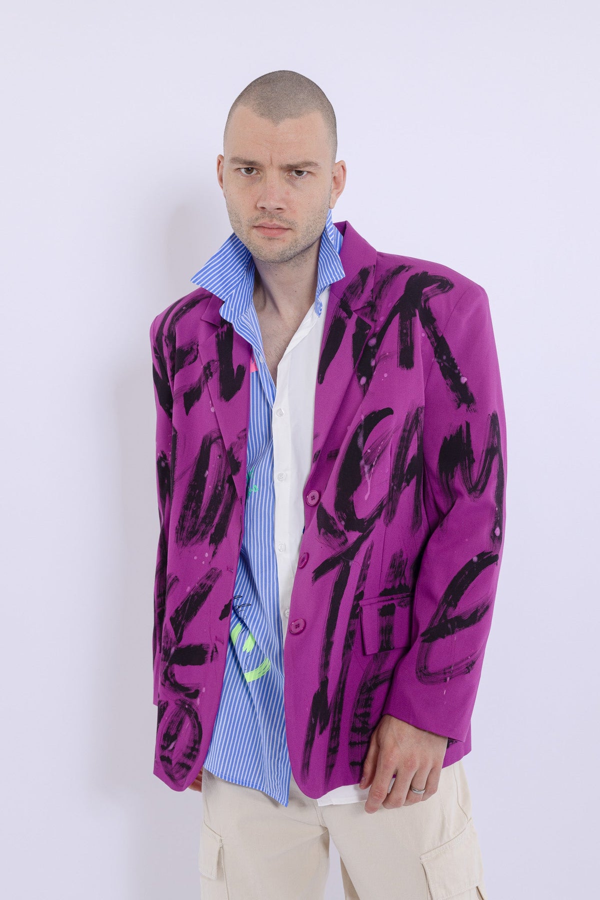 23SS Never Give UP Hand Printed Suit