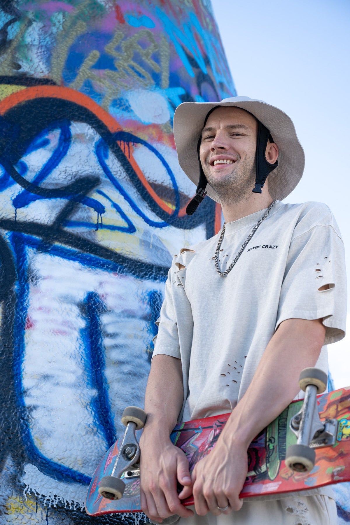 Lightweight Distressed Tee - Natural Cream