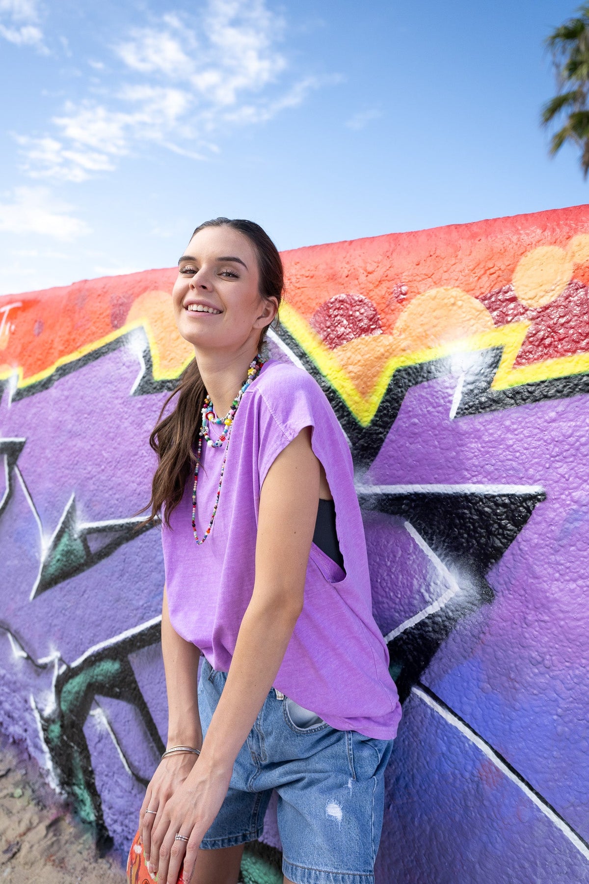 Wide-Cut Purple Tank Top