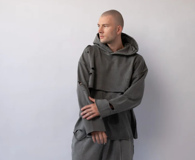 Two-In-One Piece Hoodie - Grey
