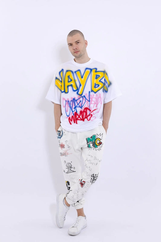 Maybe Crazy Hand Printing T-shirt MaybeCrazy