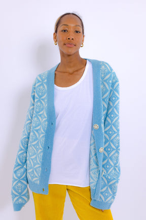 22 S/W paisley quilting cardigan