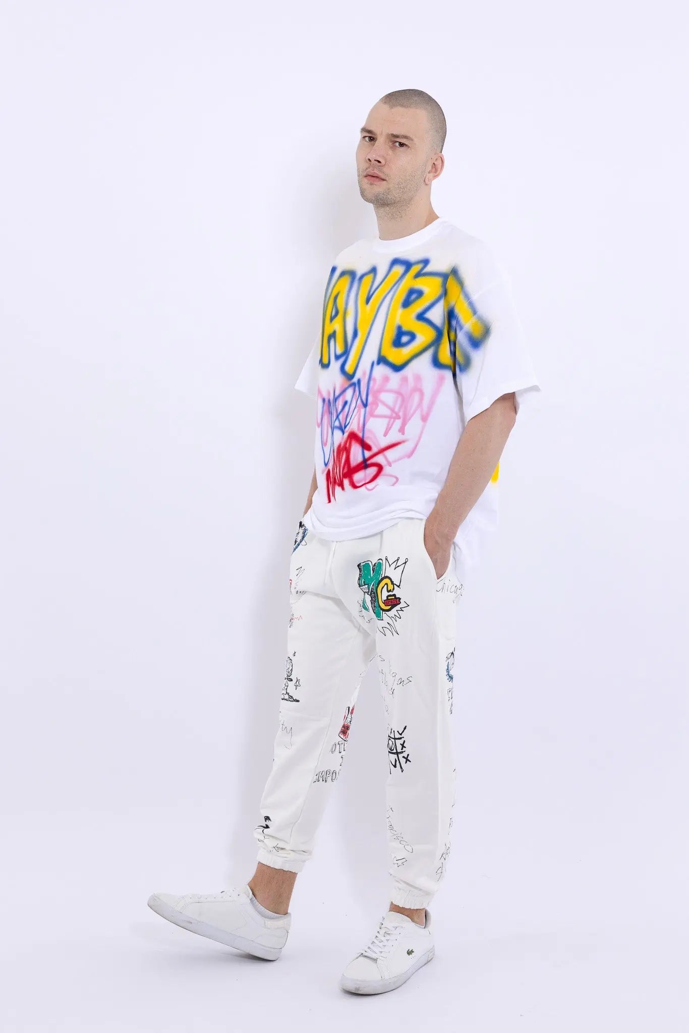 Maybe Crazy Hand Printing T-shirt MaybeCrazy