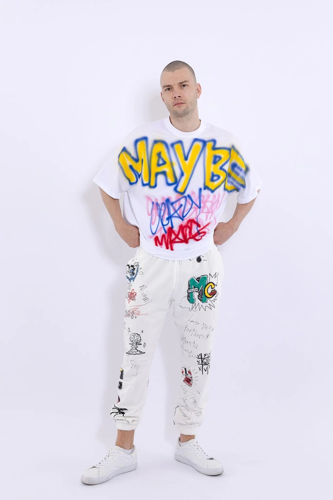 Maybe Crazy Hand Printing T-shirt MaybeCrazy