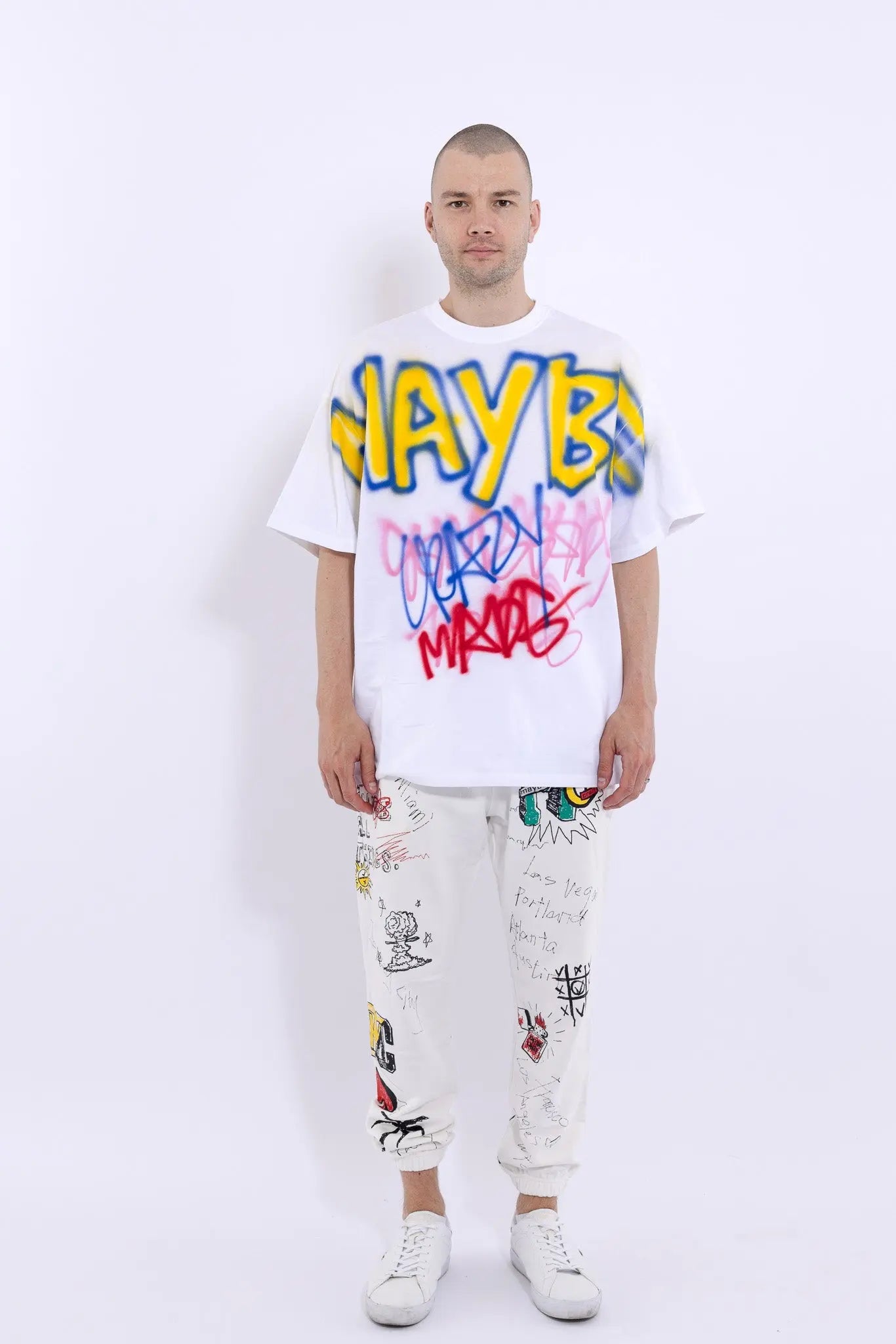 Maybe Crazy Hand Printing T-shirt MaybeCrazy