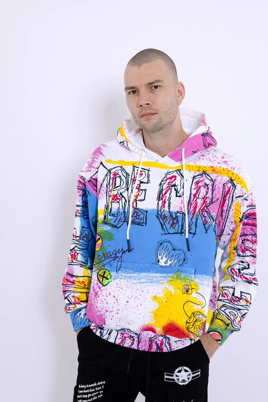 Hand Printed Hoodie MaybeCrazy