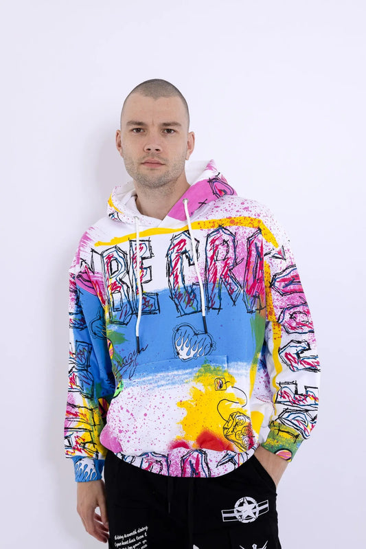 Hand Printed Hoodie MaybeCrazy