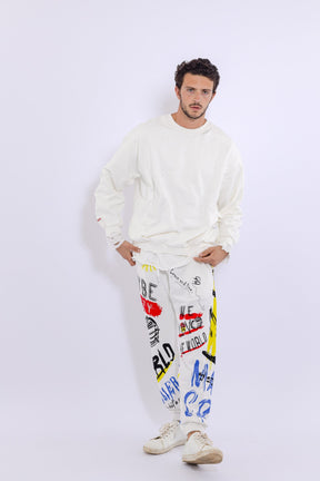 Slashed Mock Double Layer Sweatshirt