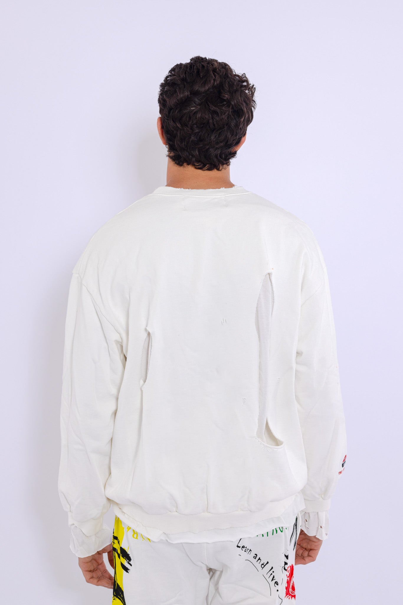 Slashed Mock Double Layer Sweatshirt