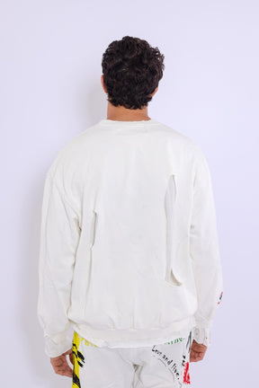Slashed Mock Double Layer Sweatshirt