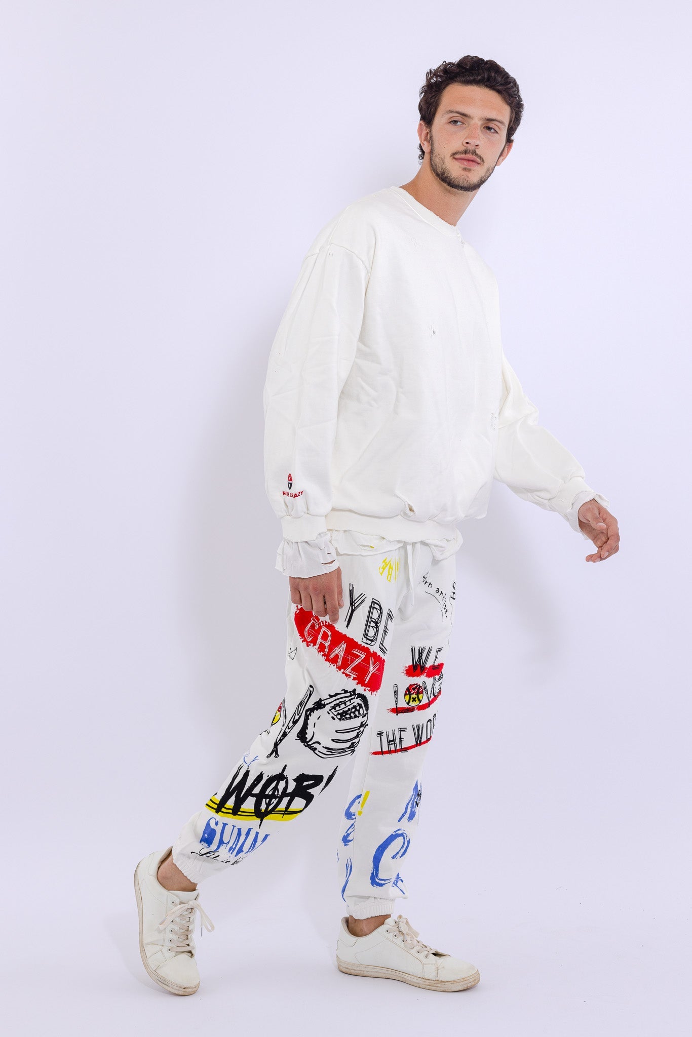 Slashed Mock Double Layer Sweatshirt