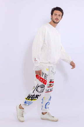 Slashed Mock Double Layer Sweatshirt