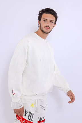 Slashed Mock Double Layer Sweatshirt