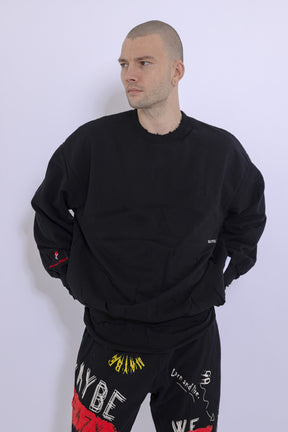 Slashed Mock Double Layer Sweatshirt
