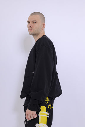 Slashed Mock Double Layer Sweatshirt