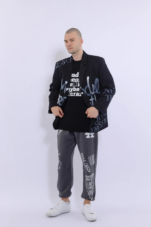 23SS Chic Hand Printed Suit MaybeCrazy