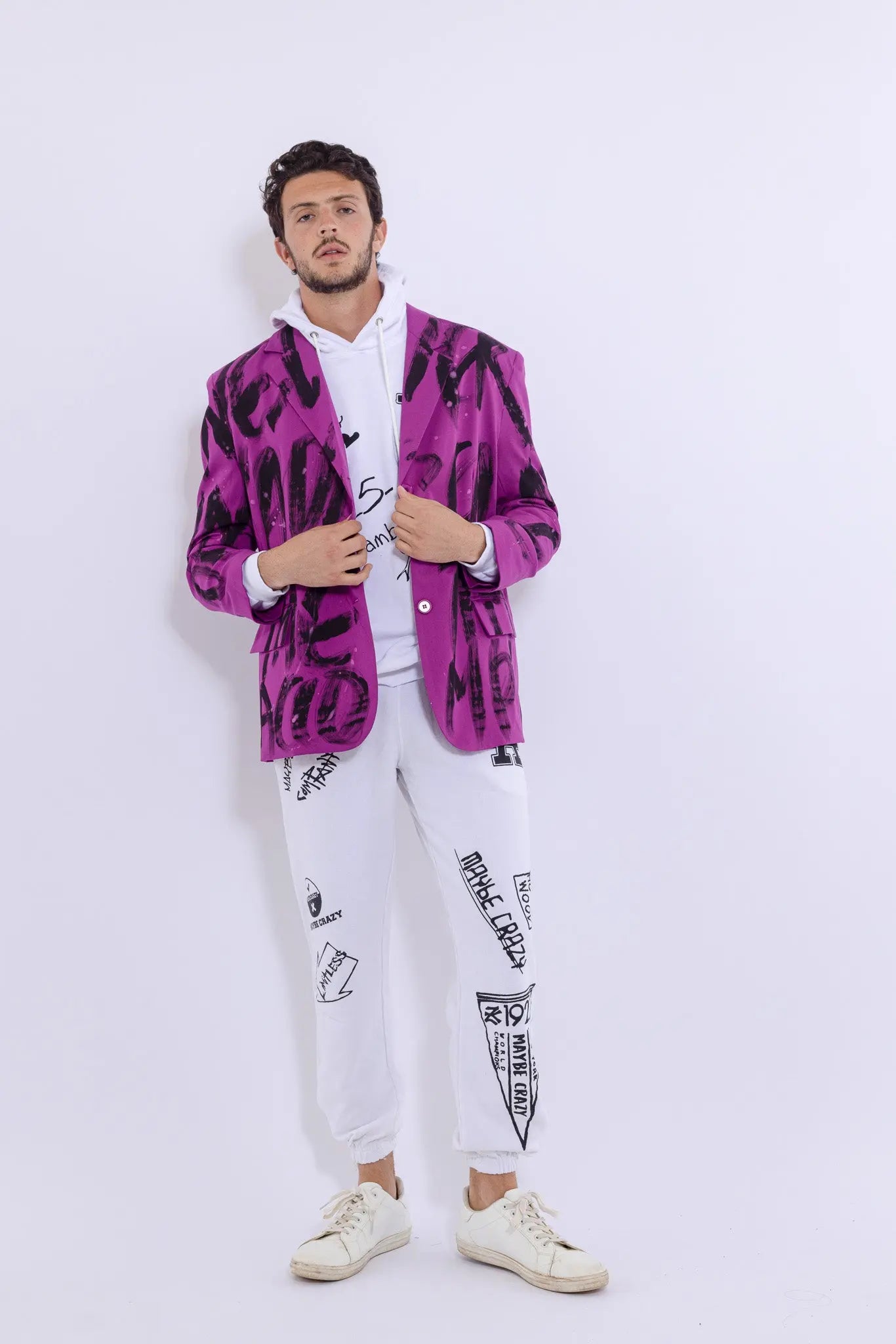 23SS Never Give UP Hand Printed Suit MaybeCrazy