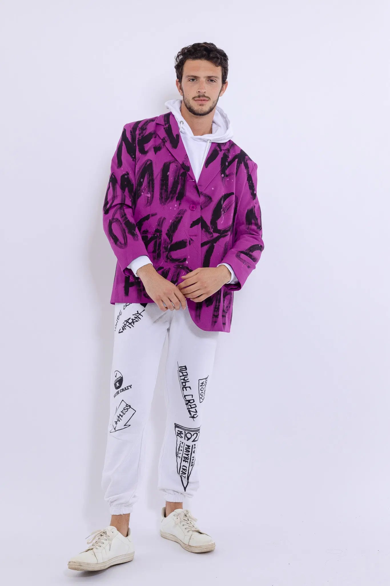 23SS Never Give UP Hand Printed Suit MaybeCrazy