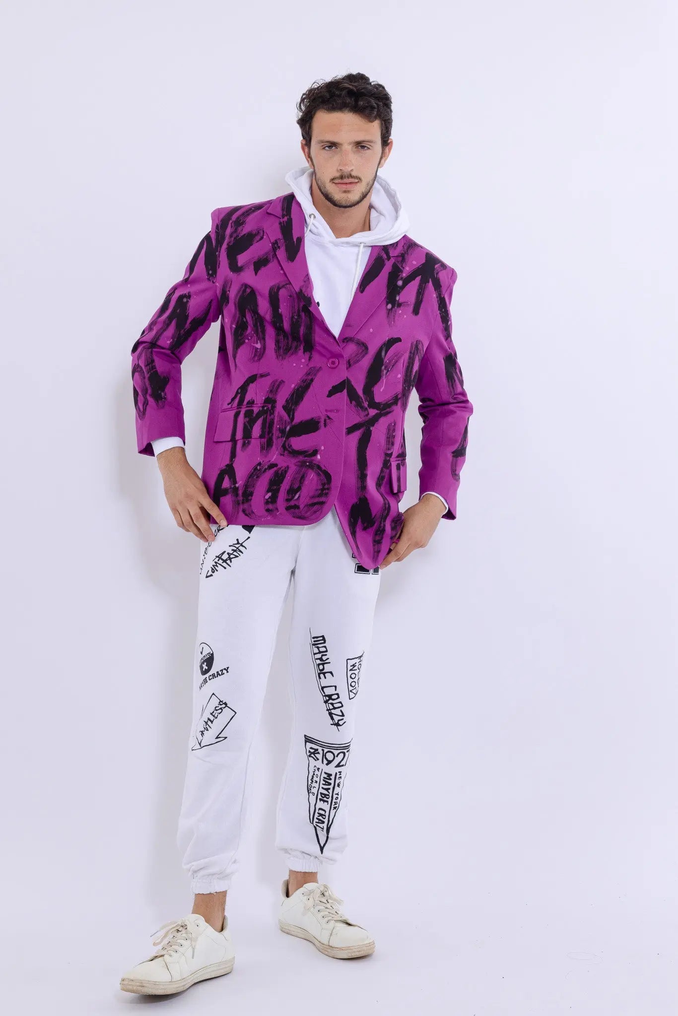 23SS Never Give UP Hand Printed Suit MaybeCrazy