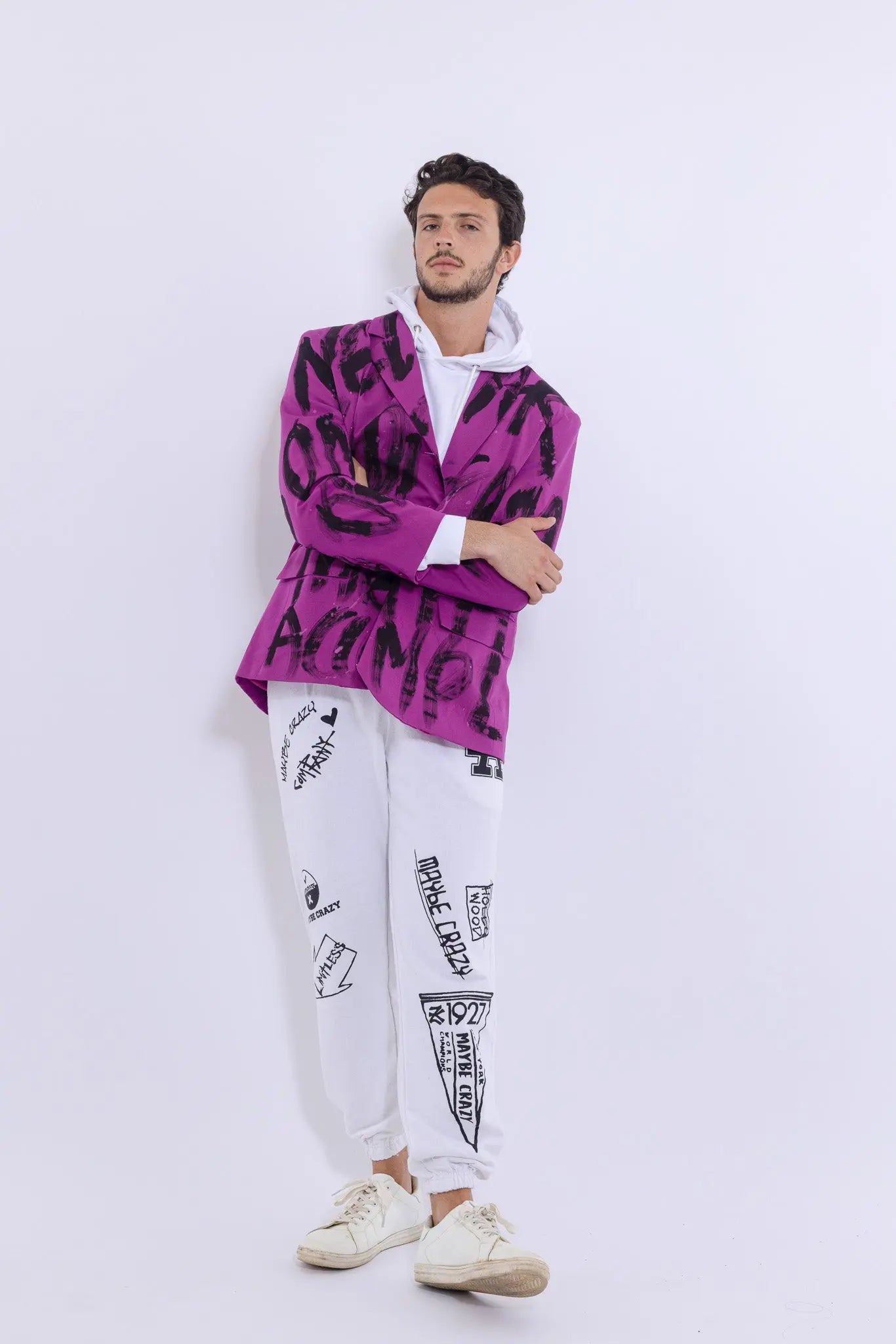 23SS Never Give UP Hand Printed Suit MaybeCrazy