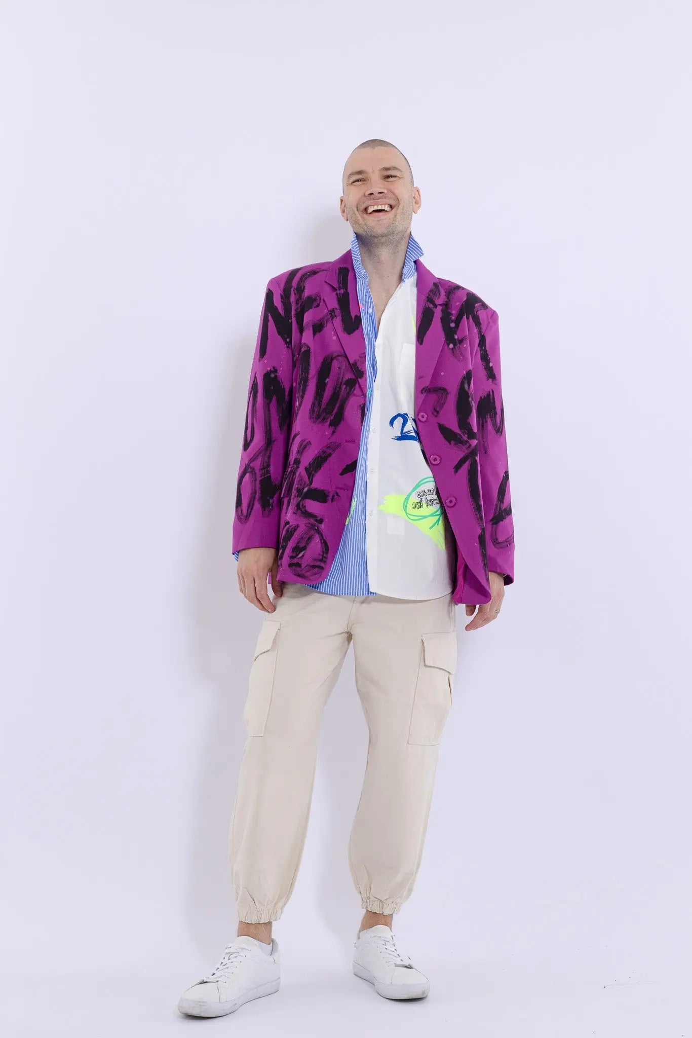 23SS Never Give UP Hand Printed Suit MaybeCrazy