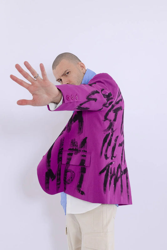 23SS Never Give UP Hand Printed Suit MaybeCrazy