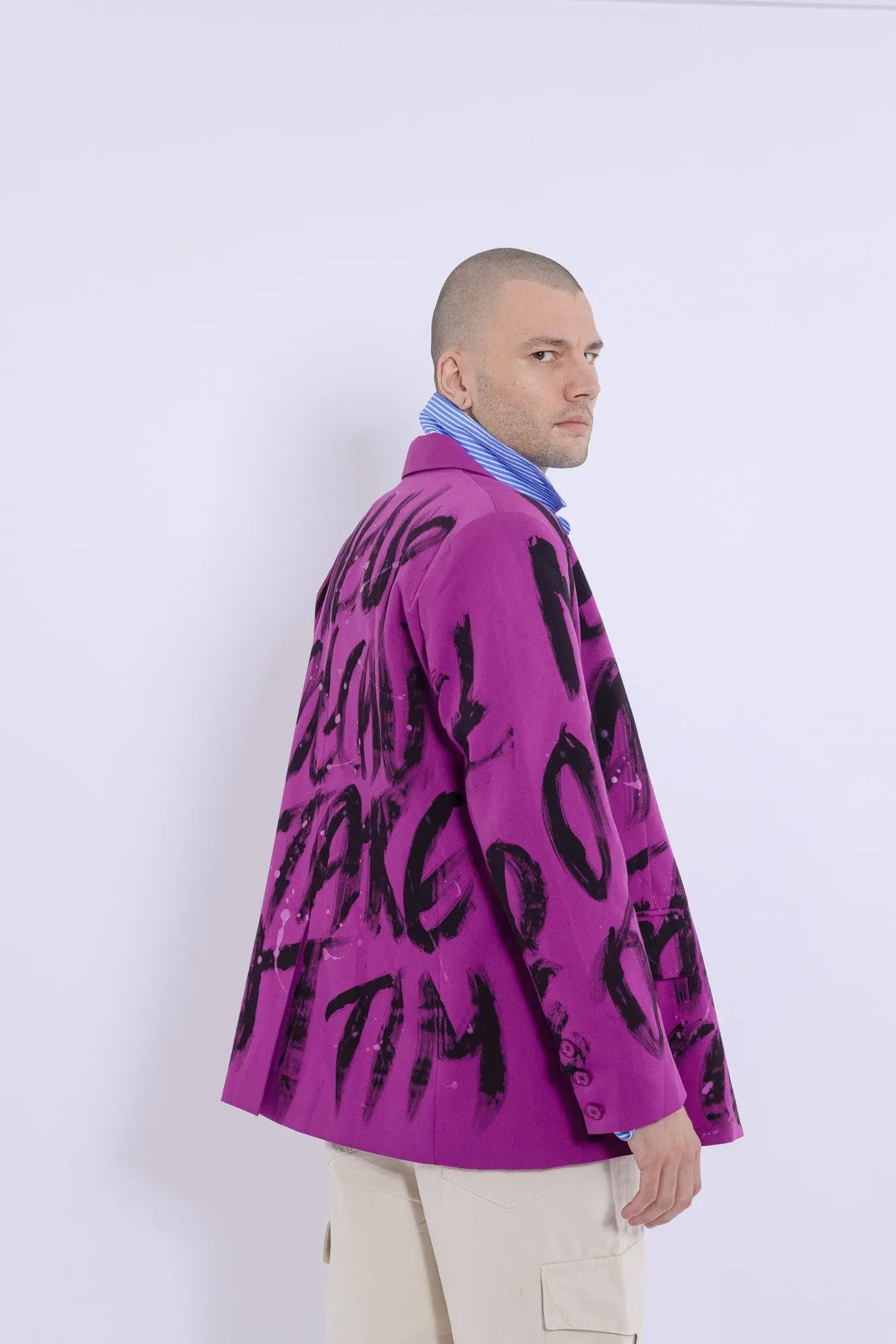 23SS Never Give UP Hand Printed Suit MaybeCrazy