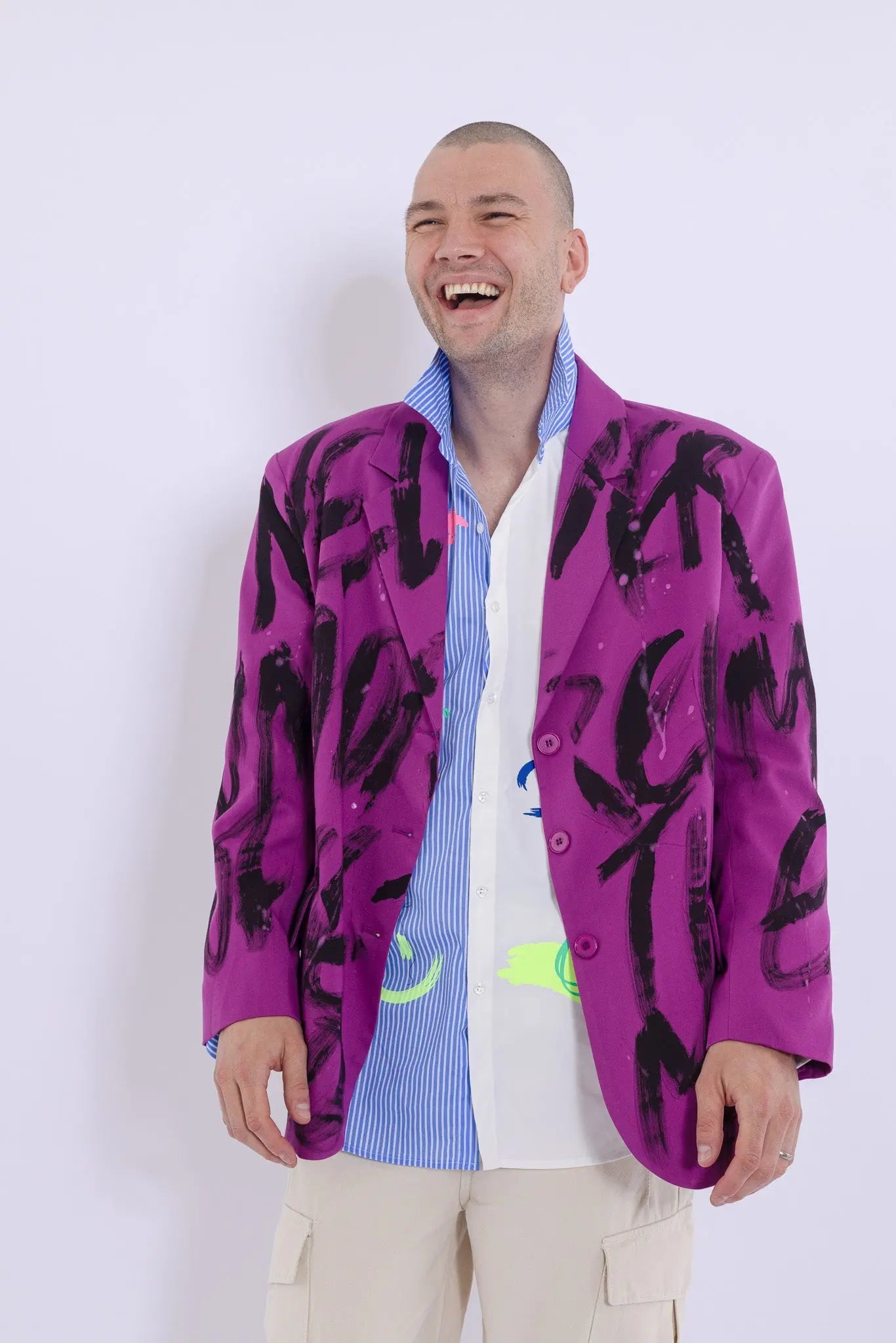 23SS Never Give UP Hand Printed Suit MaybeCrazy