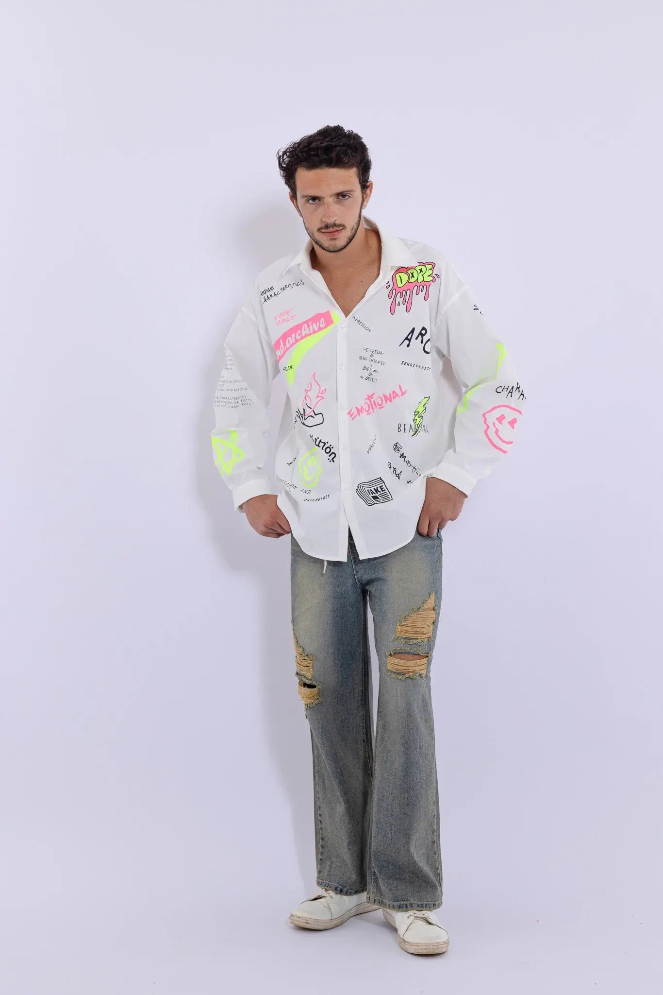 Emotional Dope Hand Painted Shirt MaybeCrazy