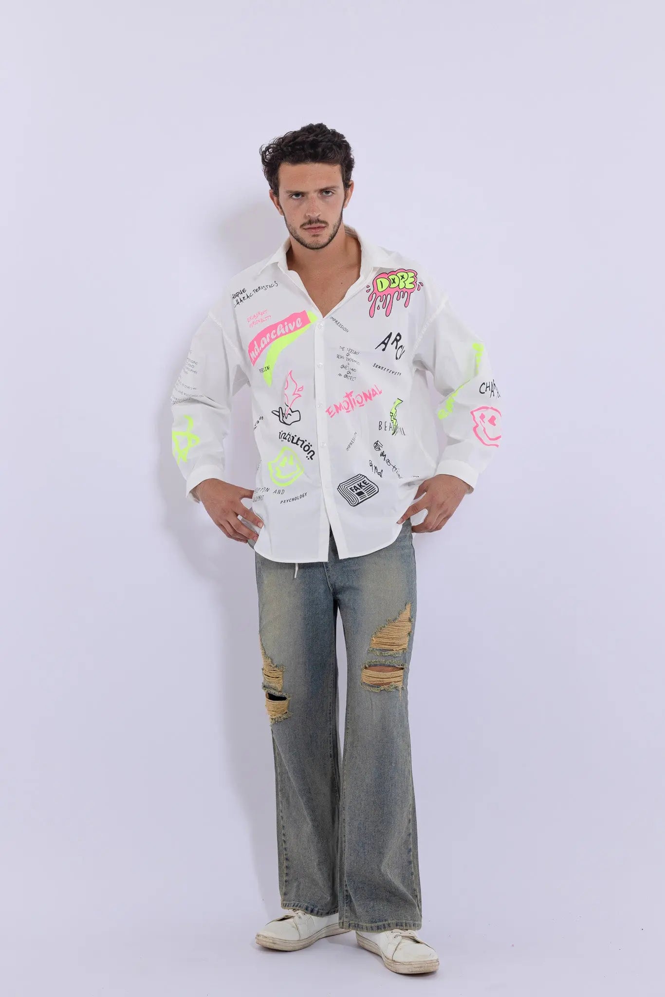 Emotional Dope Hand Painted Shirt MaybeCrazy