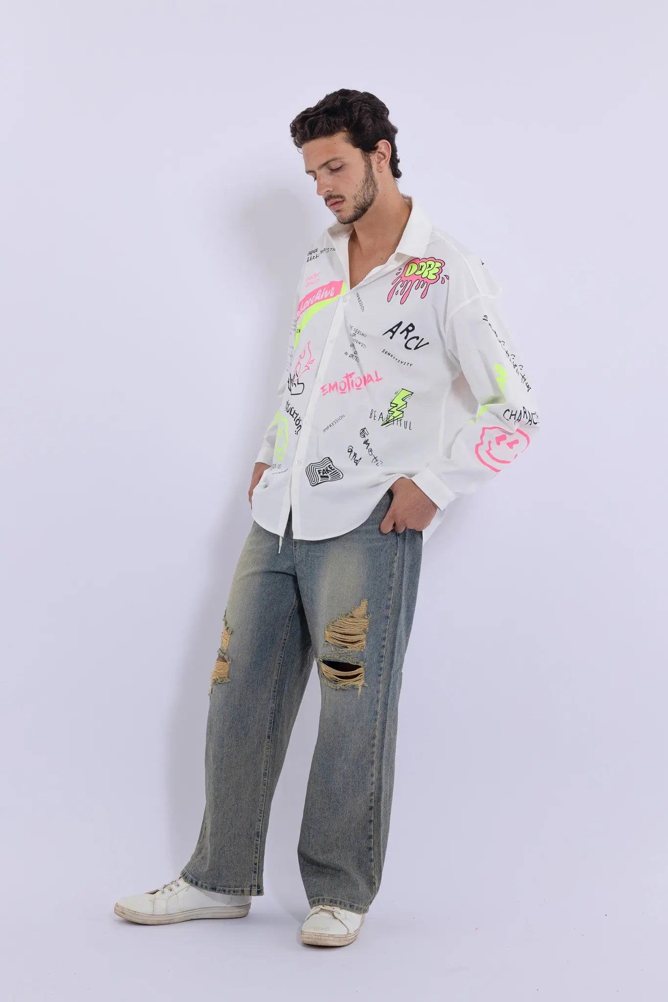 Emotional Dope Hand Painted Shirt MaybeCrazy