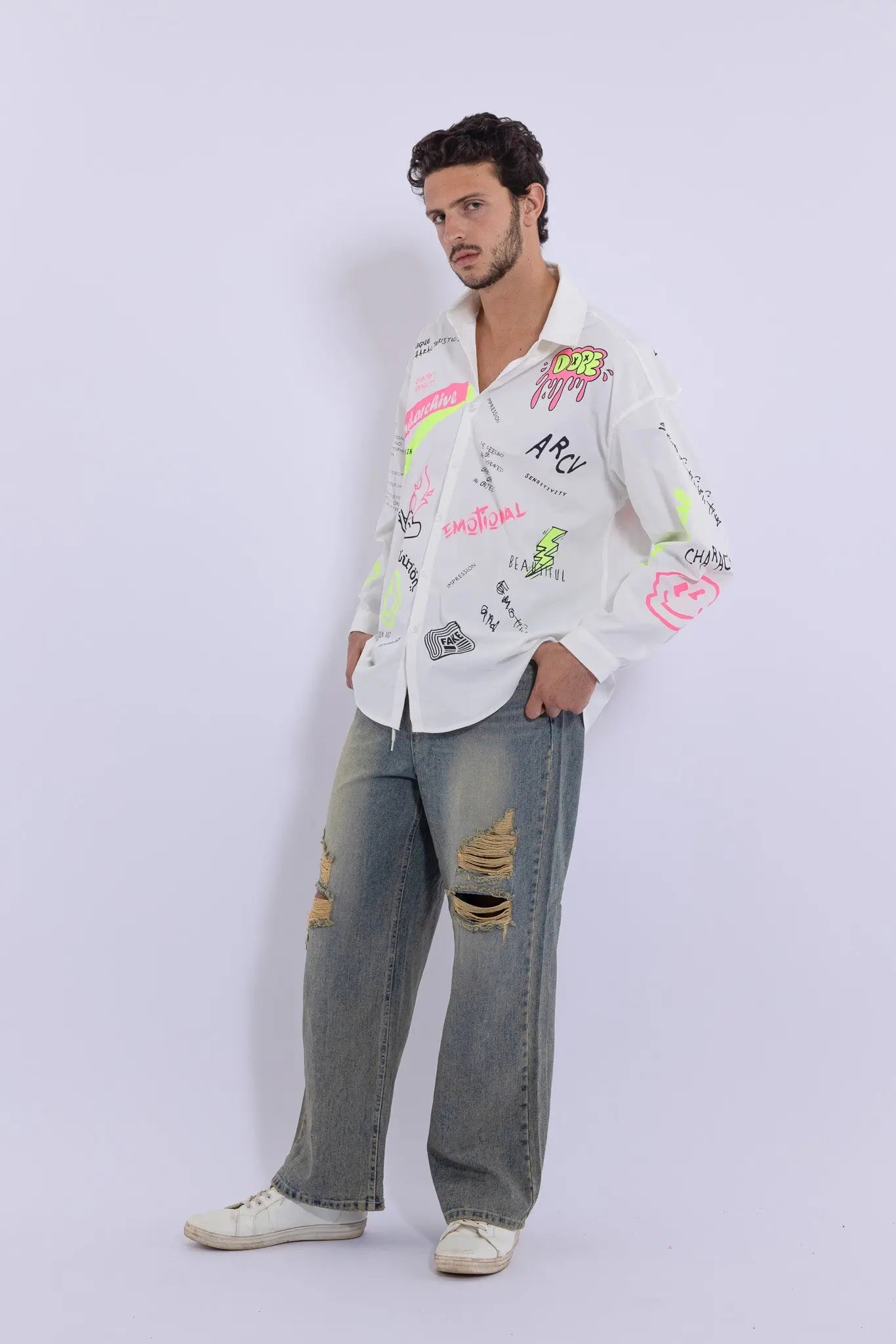 Emotional Dope Hand Painted Shirt MaybeCrazy