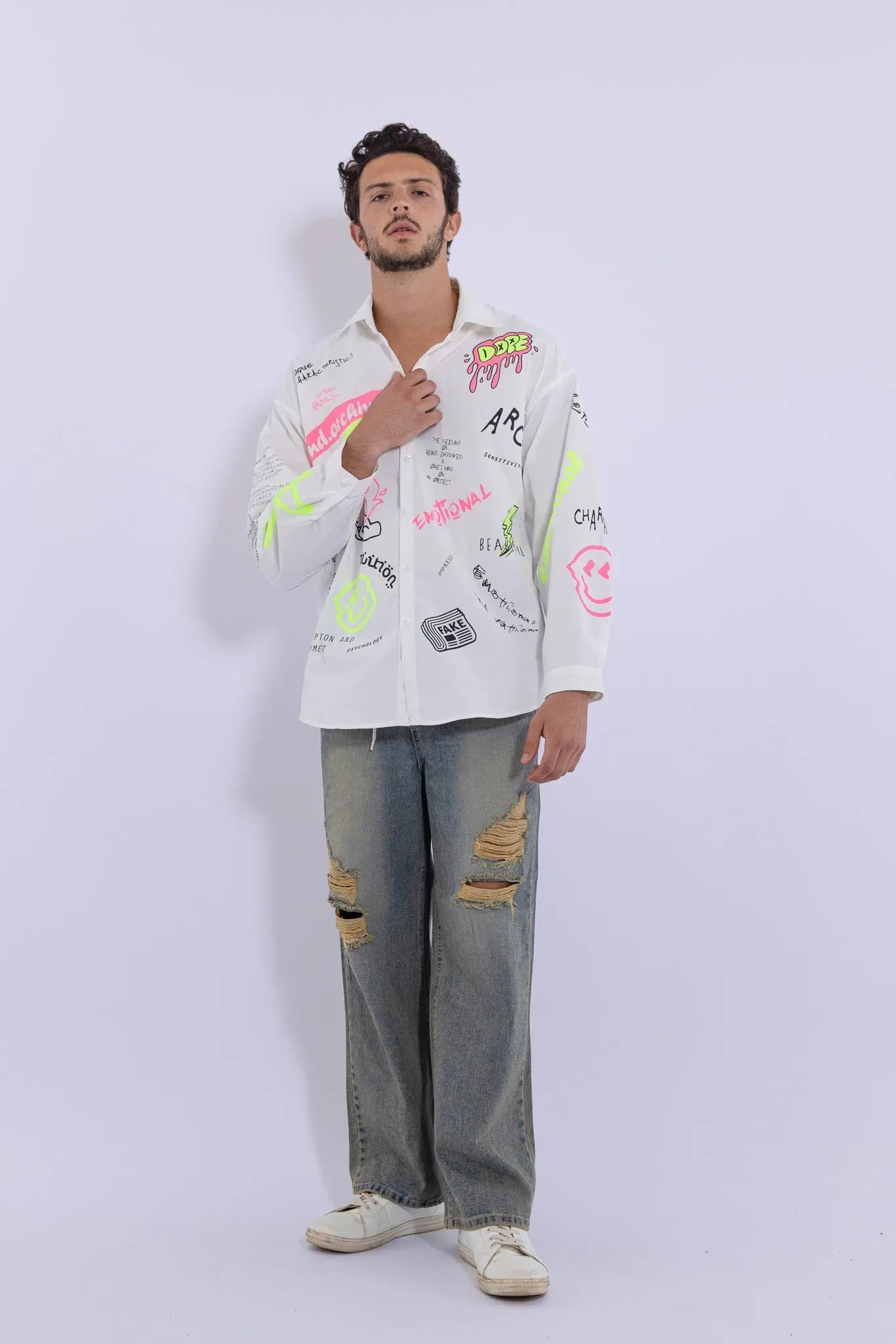 Emotional Dope Hand Painted Shirt MaybeCrazy