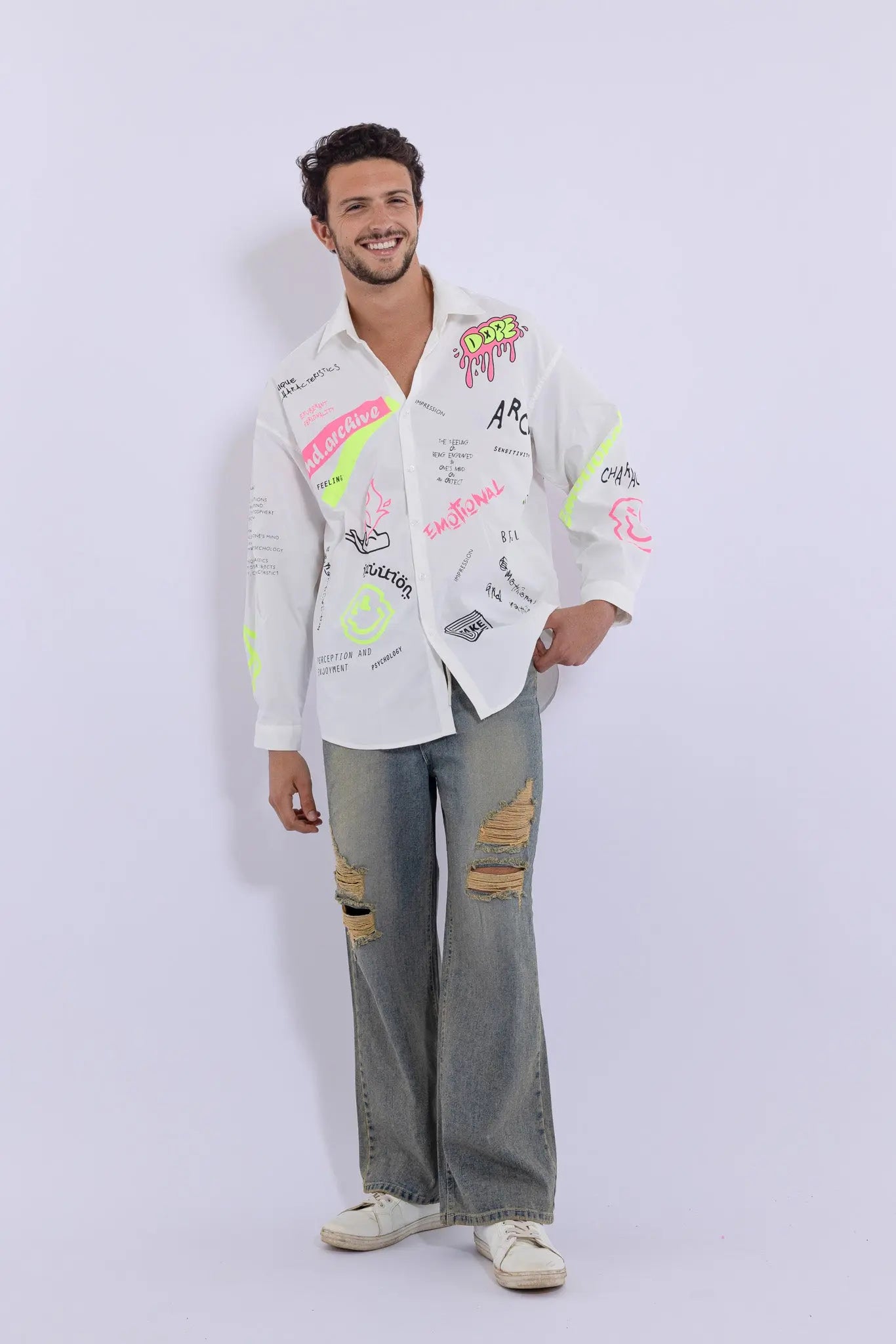 Emotional Dope Hand Painted Shirt MaybeCrazy
