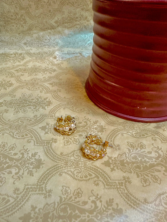 Weaving Pearls Earrings MaybeCrazy