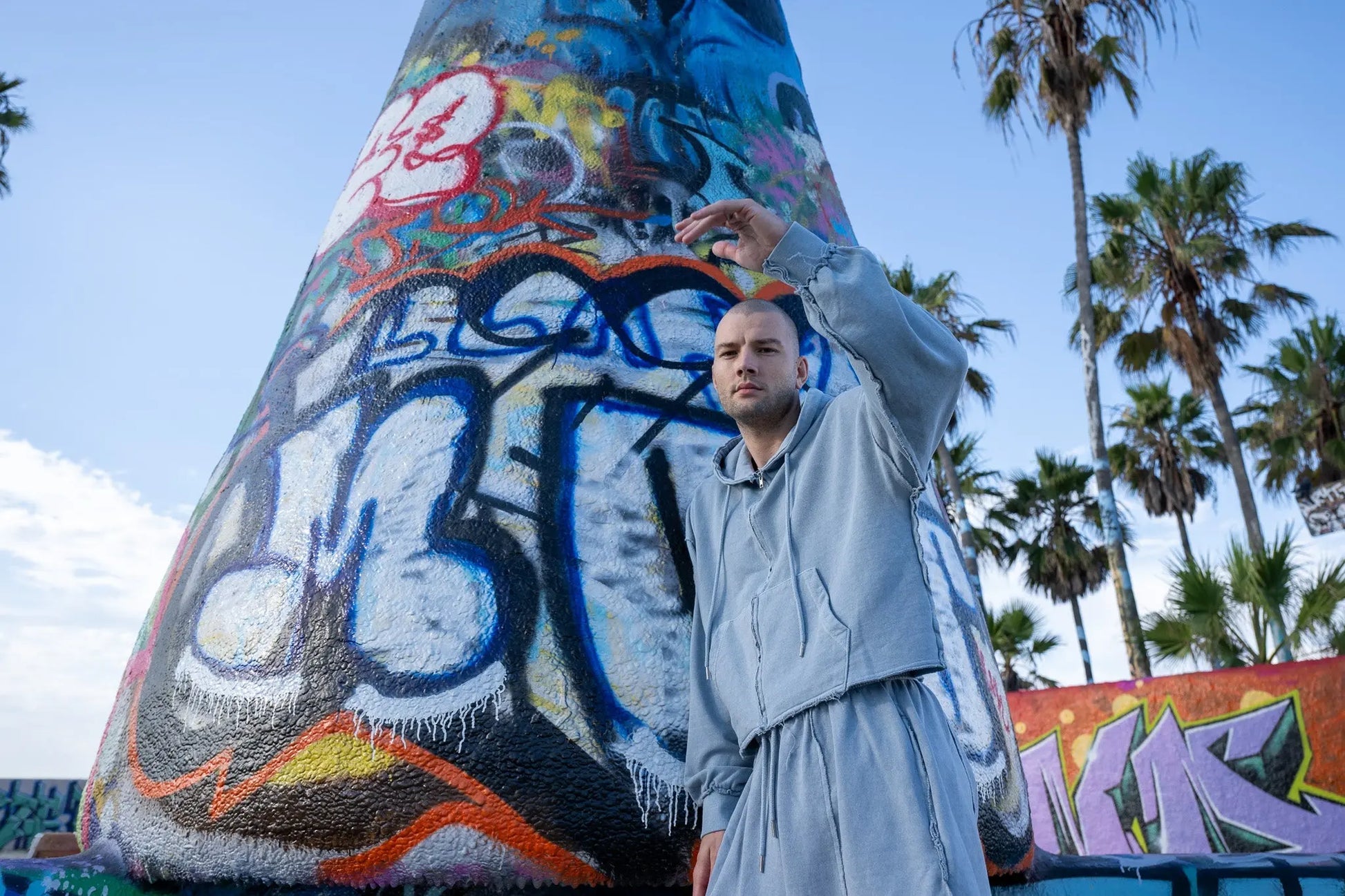 Zip-Up Hoodie - Grey Blue MaybeCrazy