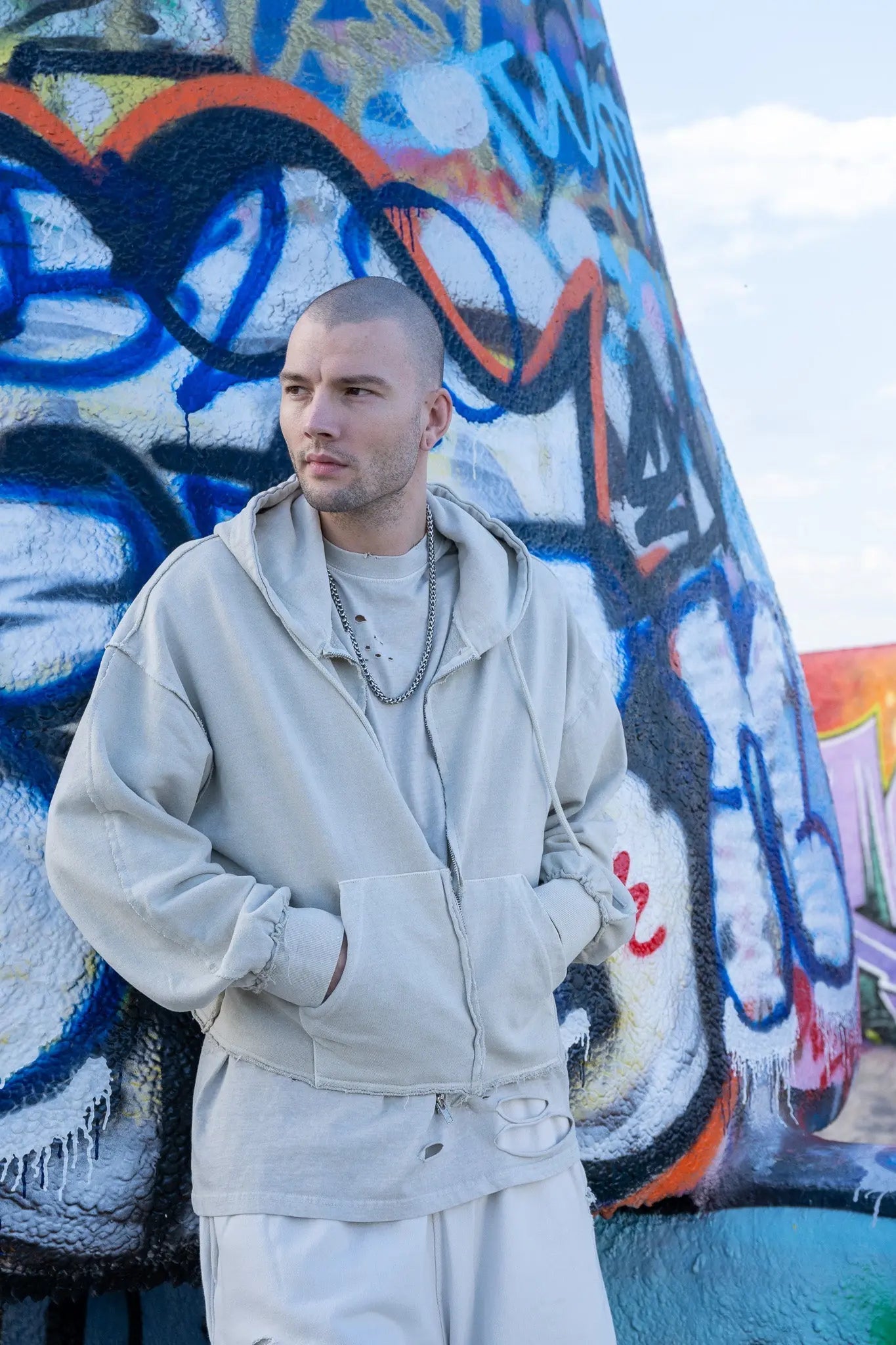 Zip-Up Hoodie - Natural Cream MaybeCrazy