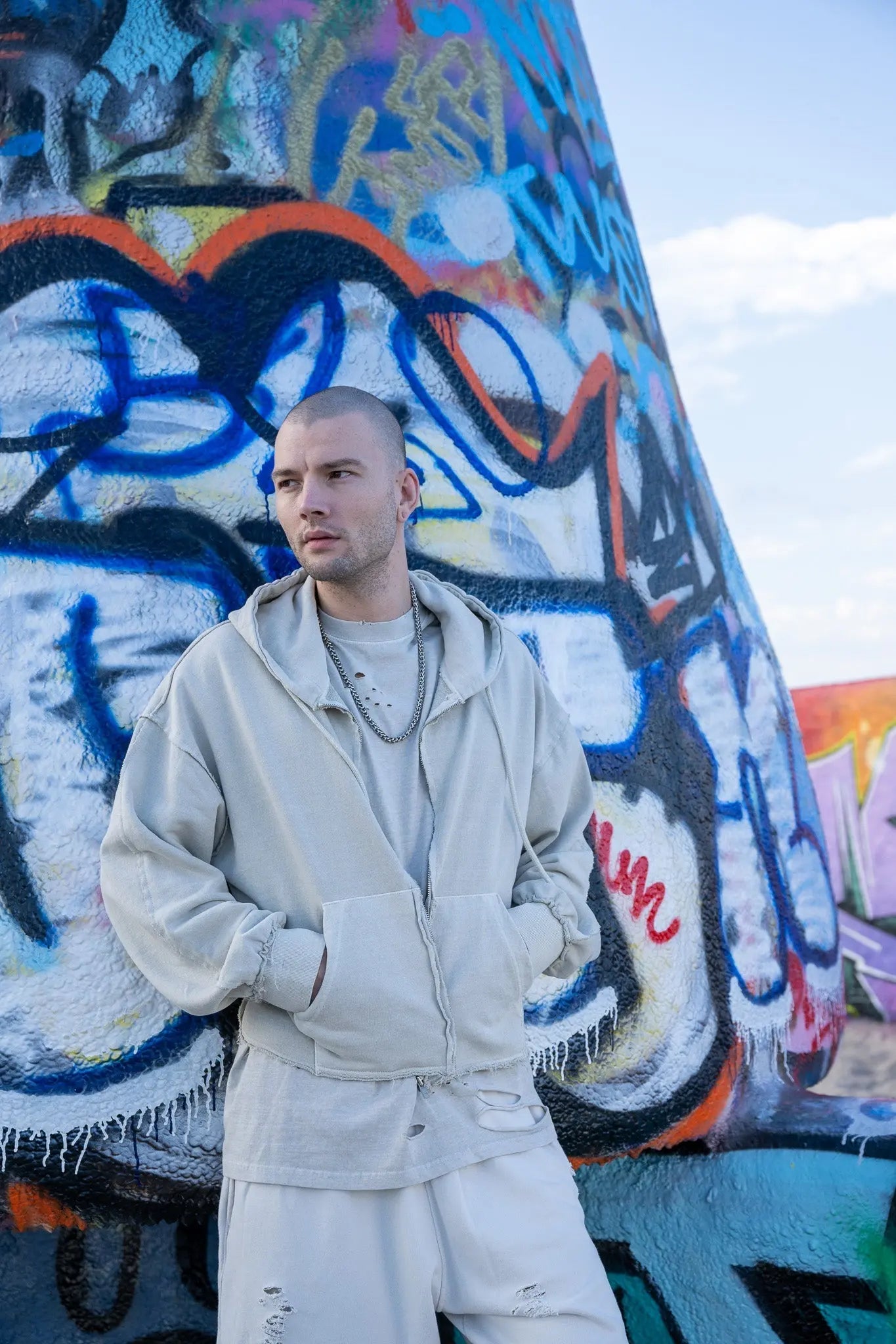 Zip-Up Hoodie - Natural Cream MaybeCrazy