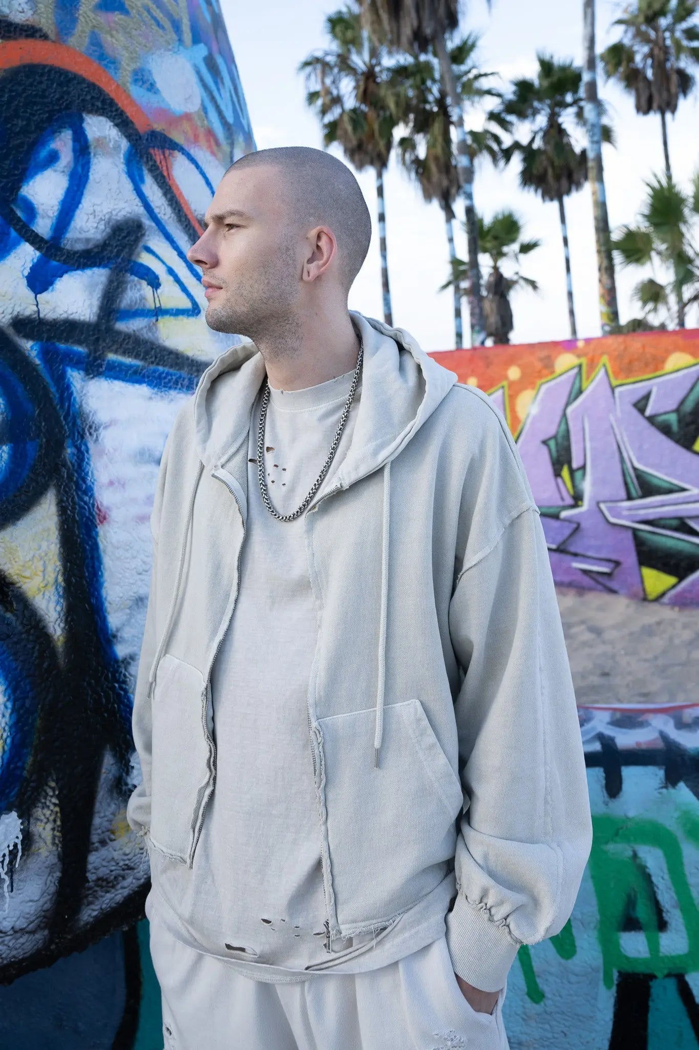 Zip-Up Hoodie - Natural Cream MaybeCrazy